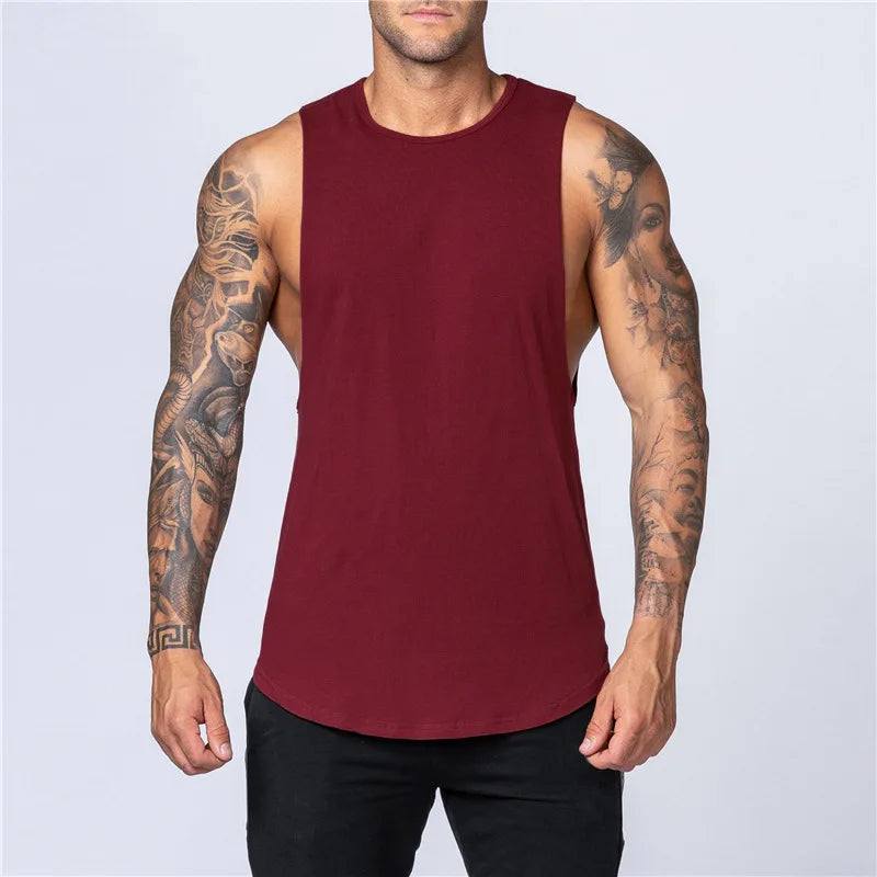 Men Cotton Sleeveless Shirt Casual Gym Tank Top Man Quick Dry Fitness Basketball Vest Bodybuilding Running t-Shirt Man Clothing