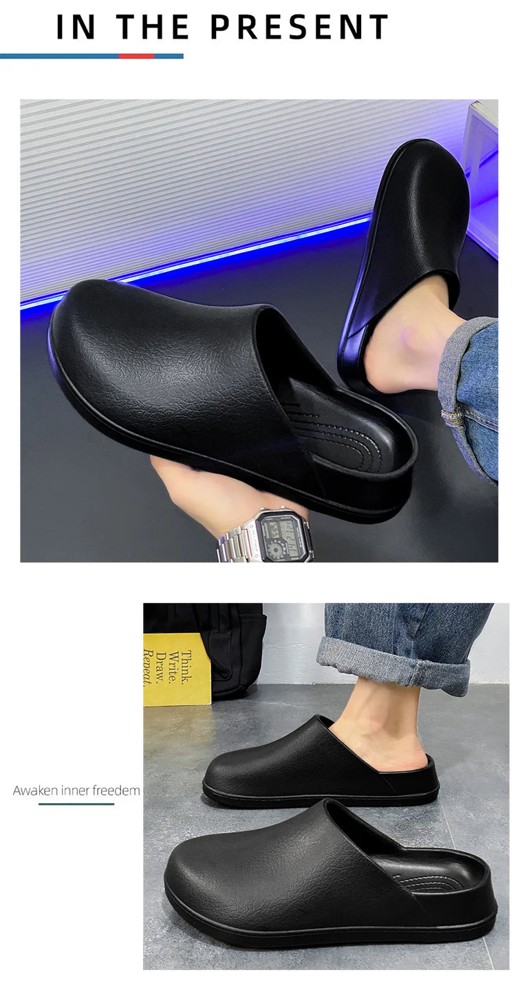 Men's Slippers Couples Garden Clog Women Water Proof Chef Casual Shoe Comfortable Outdoor Sandal for Pet Workers