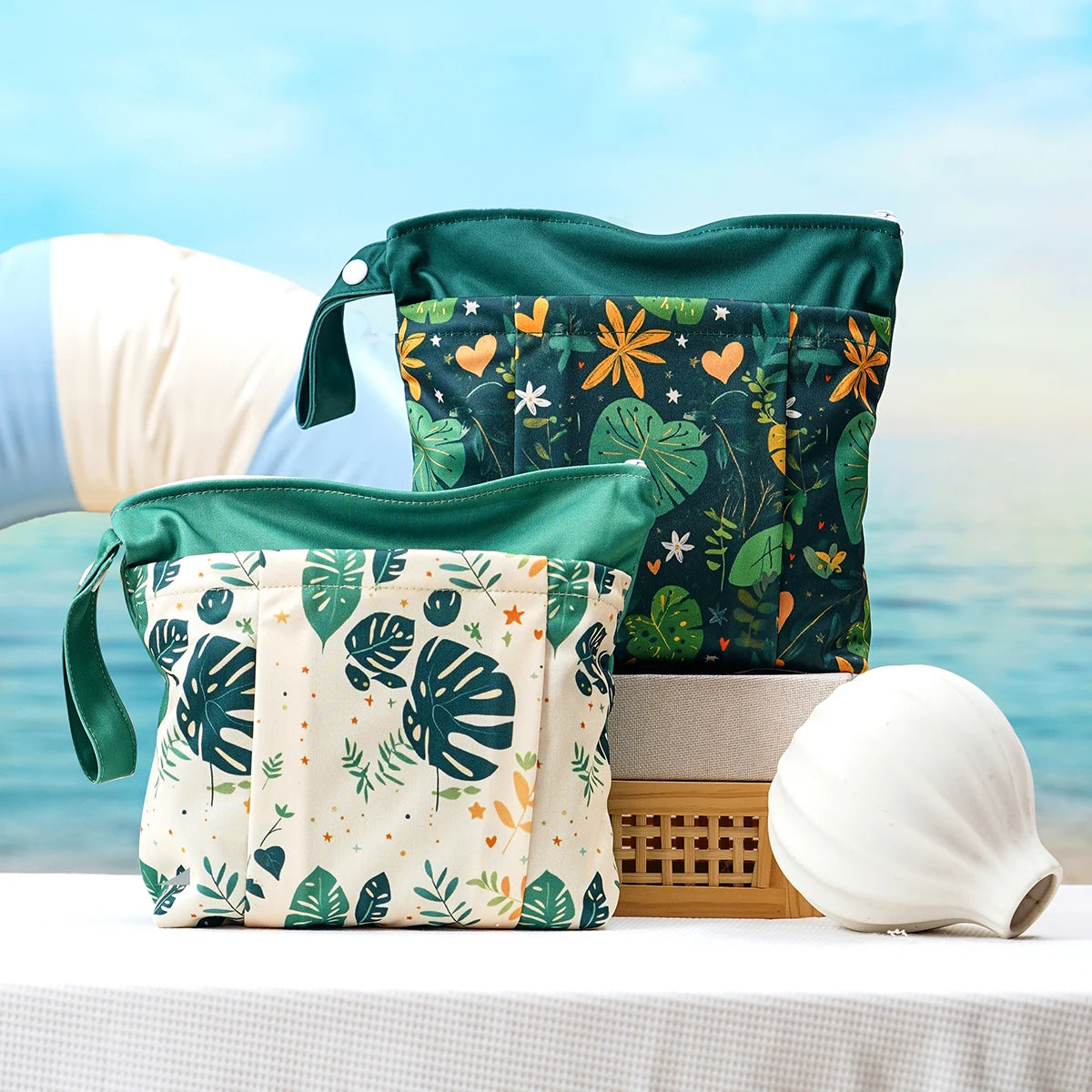 Elinfant Applicable to 14+ Age Group-2PCS Wet Dry Bag,Storage Bag For Gym,Beach,Pool,Laundry Nappy Bag,Diaper Bags
