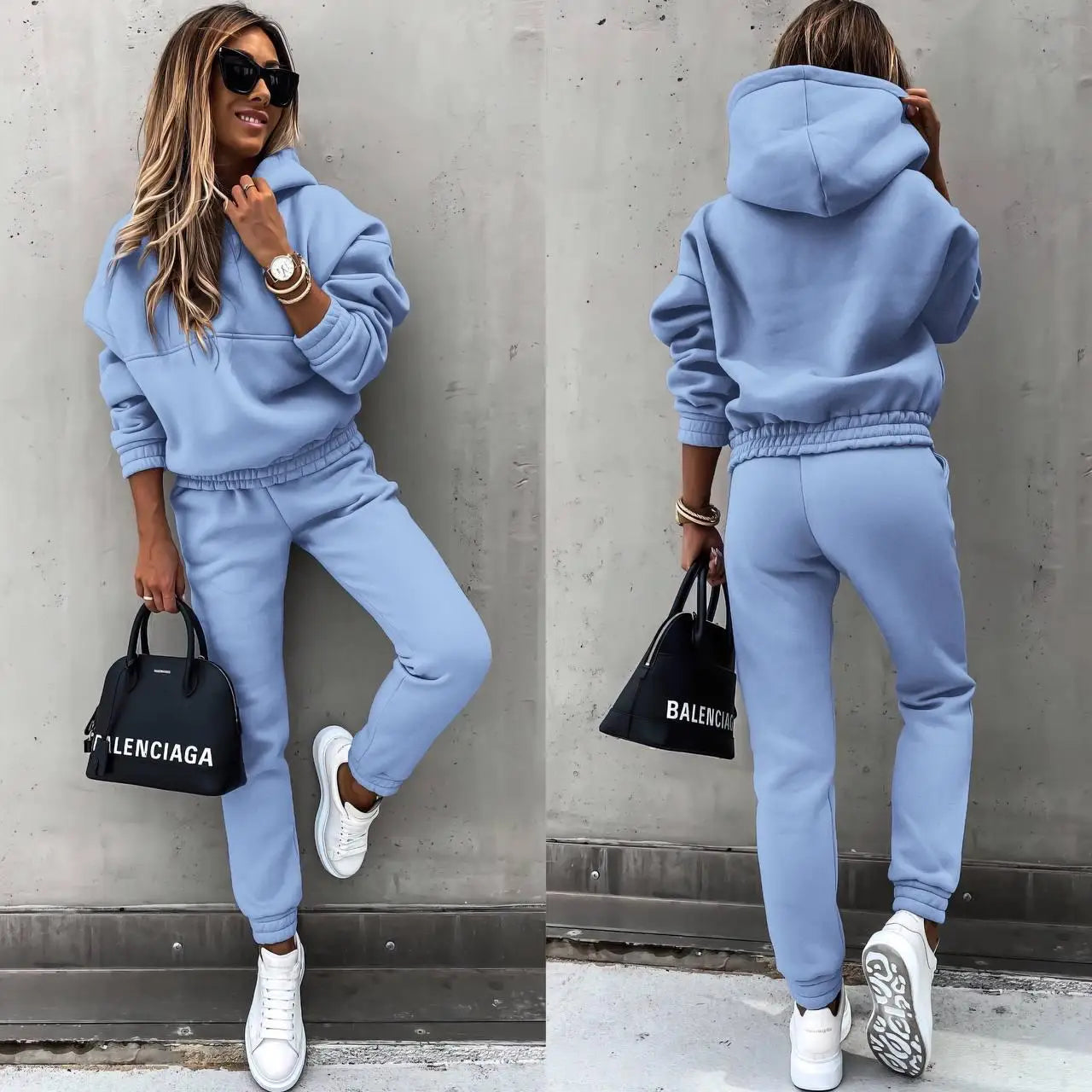 Autumn Winter Casual Sweatshirt Sports Outfits Women Fashion Long Sleeve Hooded Tops And Pants Two Piece Sets Women's Loose Suit