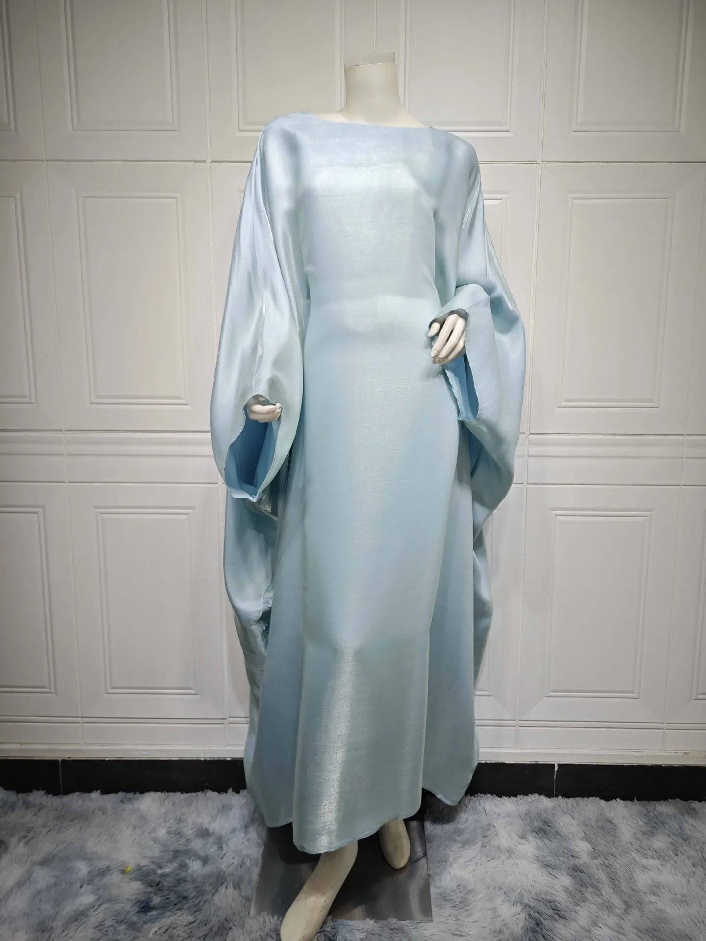 2024 Muslim Dress Women Summer Fashion Muslim Long Sleeve Satin Plus Size Long Abaya Kaftan Abaya Dubai Abaya Muslim Clothes