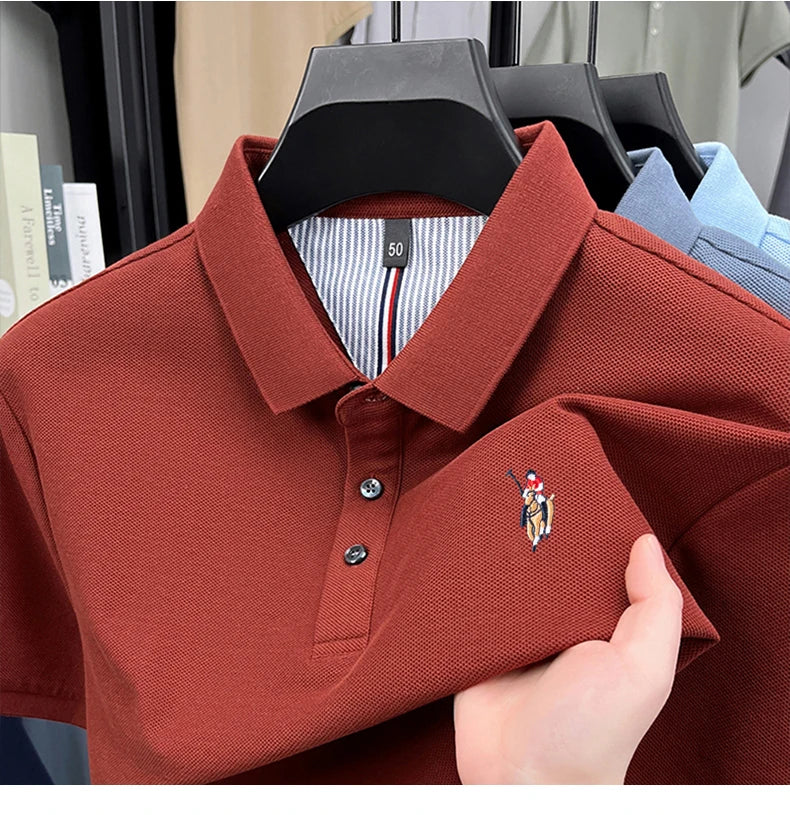 High end brand 100% cotton short sleeve polo shirt luxury pony embroidery men's summer comfort fashion designer new Paul T-shirt