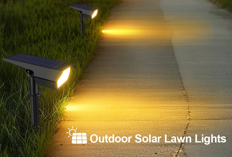 Dimmable LED Solar Spotlight With Monocrystalline Silicon Solar Panel Fast Charge For Outdoor Landscape Wall Pathway Garden Yard