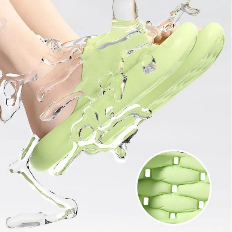 Summer Women Leaking Quick-Drying Shower EVA Slippers Men Breathable Water Leakage Flip Flops Light Waterleaky Swimming Sandals