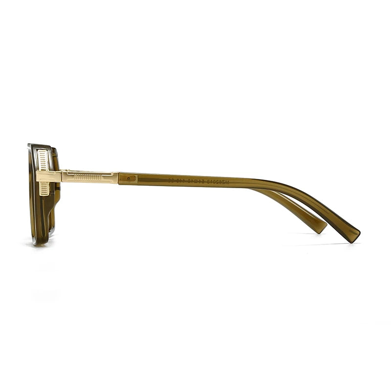 New European and American Style Men's Aviator Glasses, Retro Double Bridge Square Frame Sunglasses, Cross-Border Ready Stock 62013