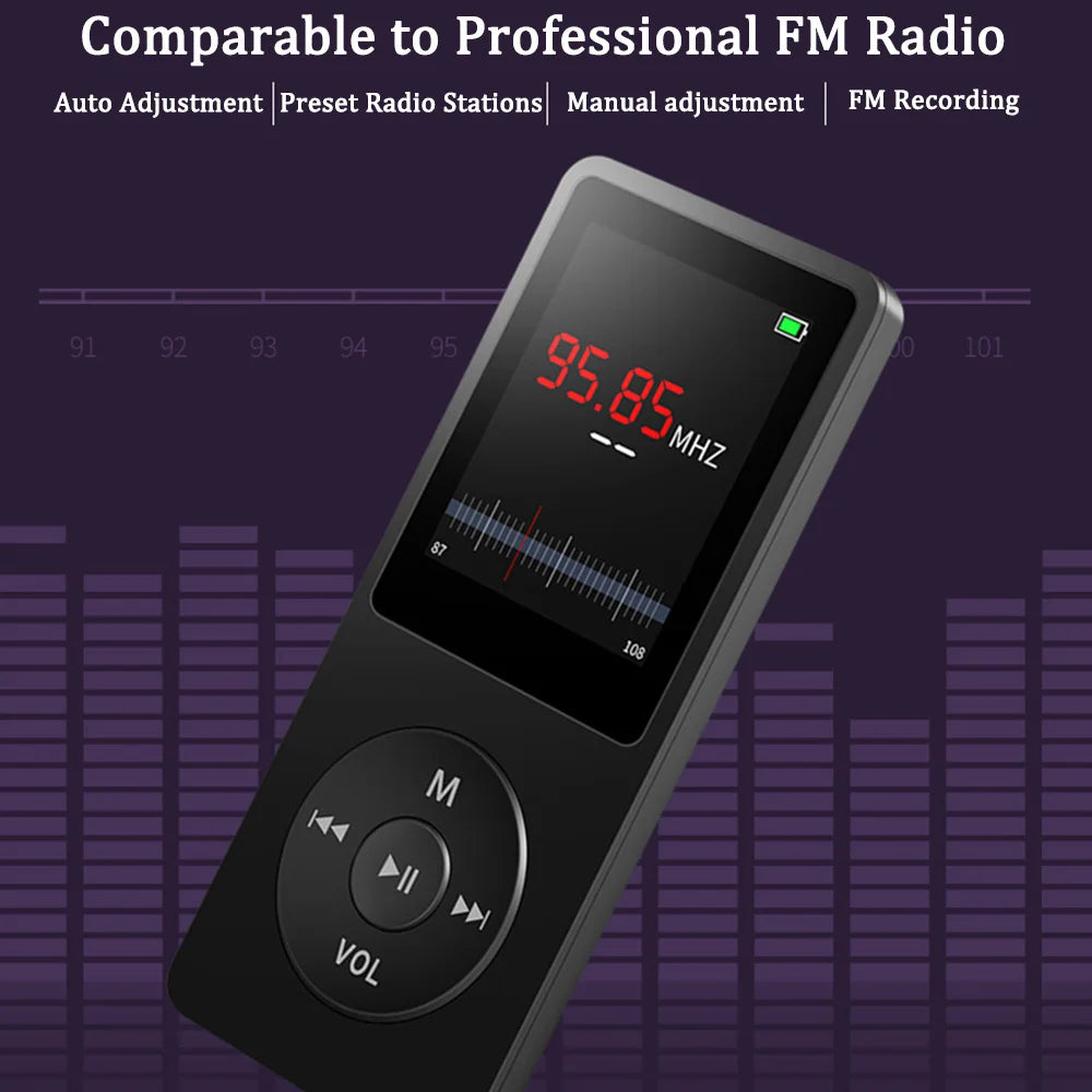 Portable MP3 Player With LCD Screen FM Radio Video Hifi MP4 Player Movies E-books Music Players Built-in Microphone Dropshipping