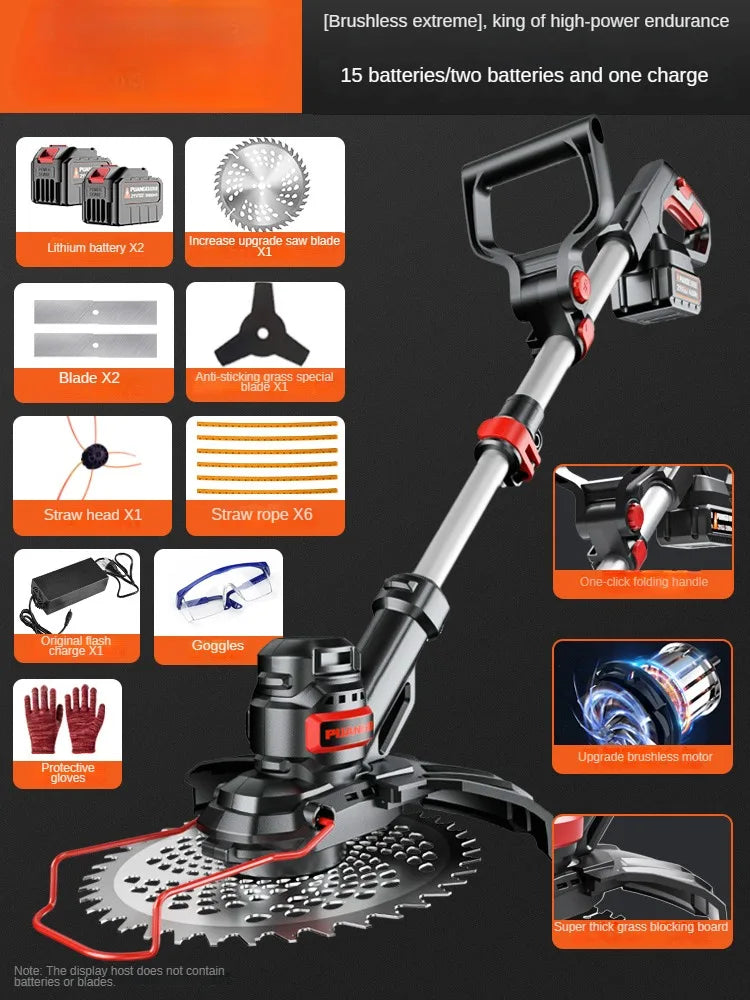 Portable Electric Lawn Mower with Lithium Battery for Home Use and Farming Grass Trimming