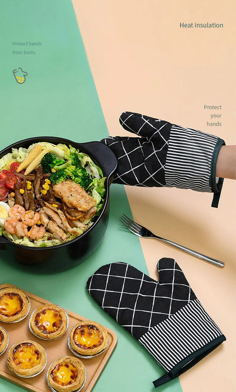 GIANXI Household Microwave Mitts Anti-scald Heat Resistant Insulation Oven Gloves Barbecue Stove Oven Mitts Kitchen Utensil