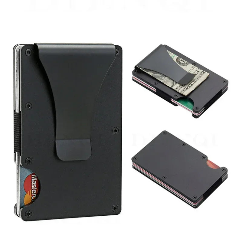 1PC ANTI RFID Blocking Minimalist Card Holder Wallet for Men 2025 Slim Mini Fashion Wallet - Metal Wallet with Money Clip Unisex