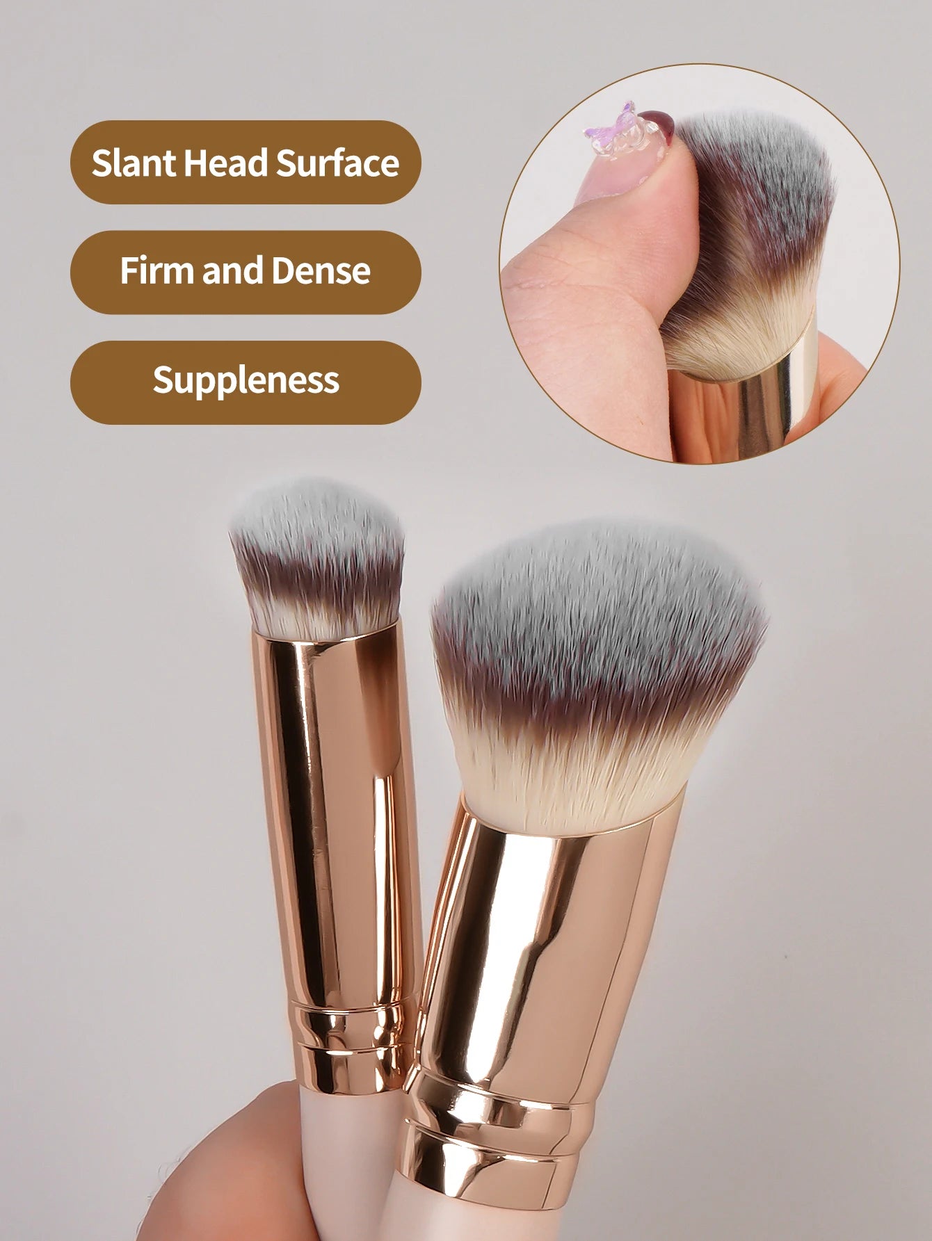 MAANGE 5 Pcs Makeup Brushes Powder Blusher Brush Foundation Makeup Brush Contour Brush Portable For Travel Valentine's Day Gift