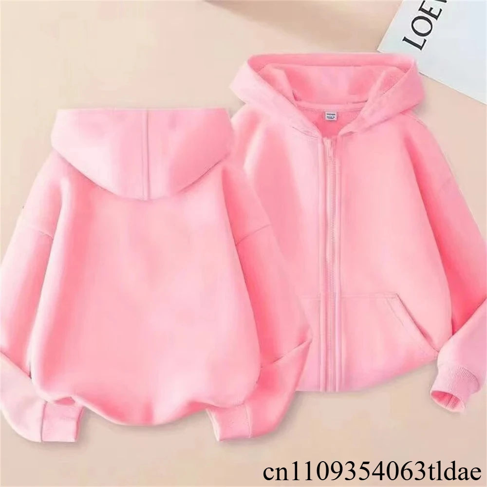 Children Fashion Zipper Style Clothing Boys Girls Hoodie  Tops Spring Autumn Leisure Sweatshirr Toddler 3-12 Year Red Black Coat