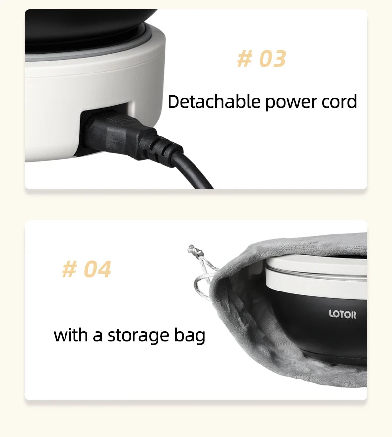 1.2L Folded Electric Cooking Pot Portable Multicooker Travel Rice Cooker Split Hot Pot 304 Stainless Steel Electric Skillt 500W