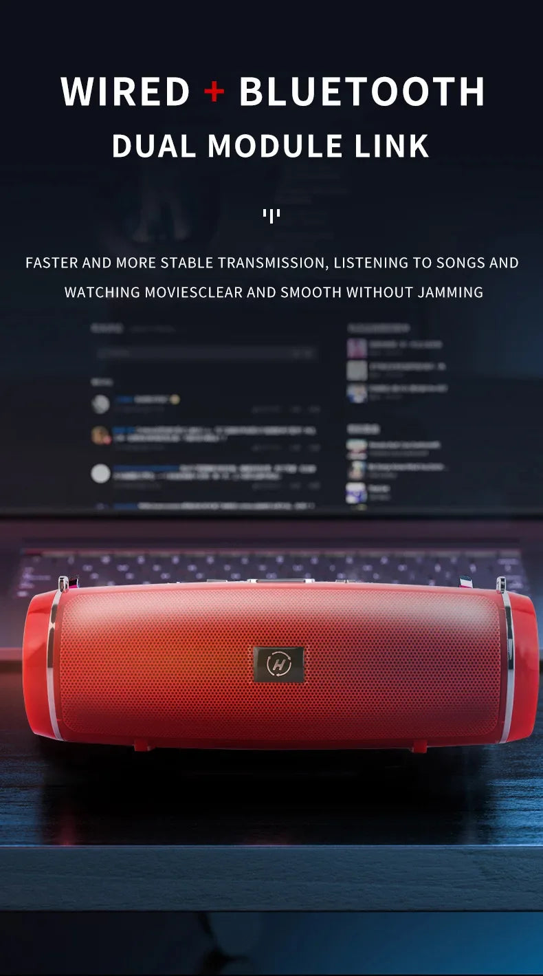 Portable Wireless Bluetooth Speaker 3D Stereo Surround Speaker Outdoor FM Radio Multifunctional Pillar Waterproof TWS Subwoofer