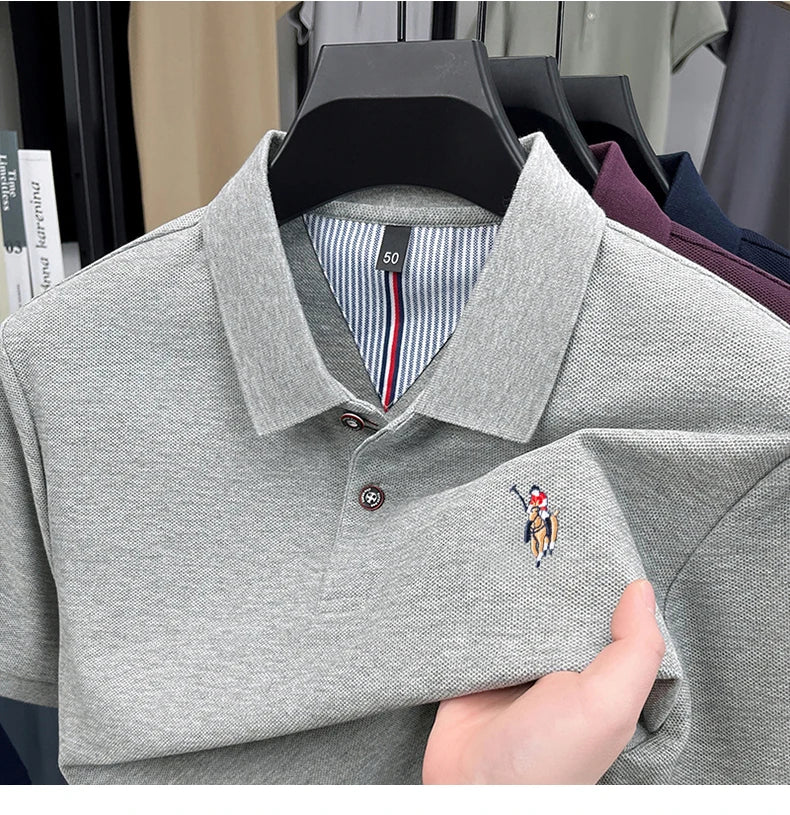 High end brand 100% cotton short sleeve polo shirt luxury pony embroidery men's summer comfort fashion designer new Paul T-shirt