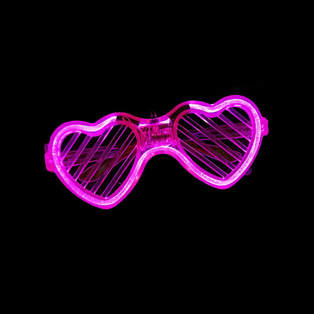 5/10/20/30Pcs Glow In The Dark Glasses Heart Shaped LED Light Up Sunglasses Glow Neon Party Favor for Kids Adults Party Supplies
