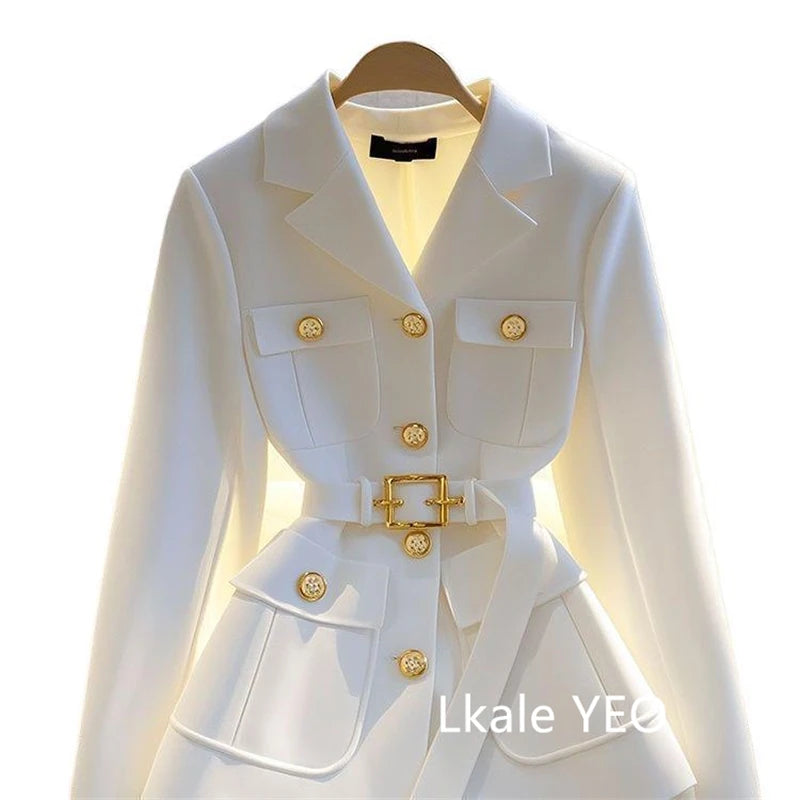 Women's Suit Jacket 2025 Spring Autumn High-End Temperament Ladies Blazer Coat Korean Version Fashion Versatile Lady Outerwear