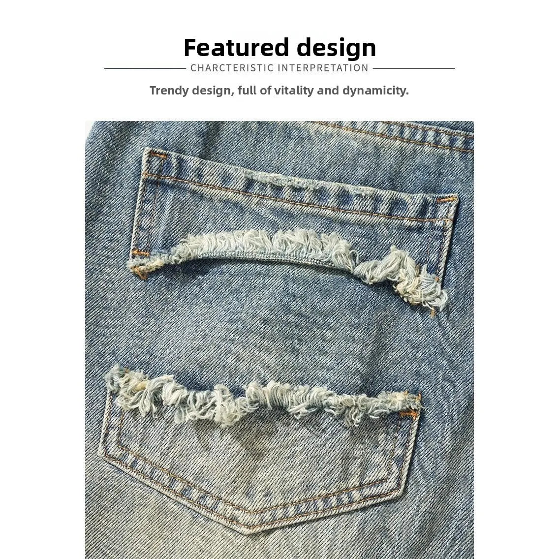 Summer 2025 Trend Ripped Denim Shorts Boys Handsome Retro Casual Five-point Pants Korean Trendy Mens Denim Short Jeans for Men