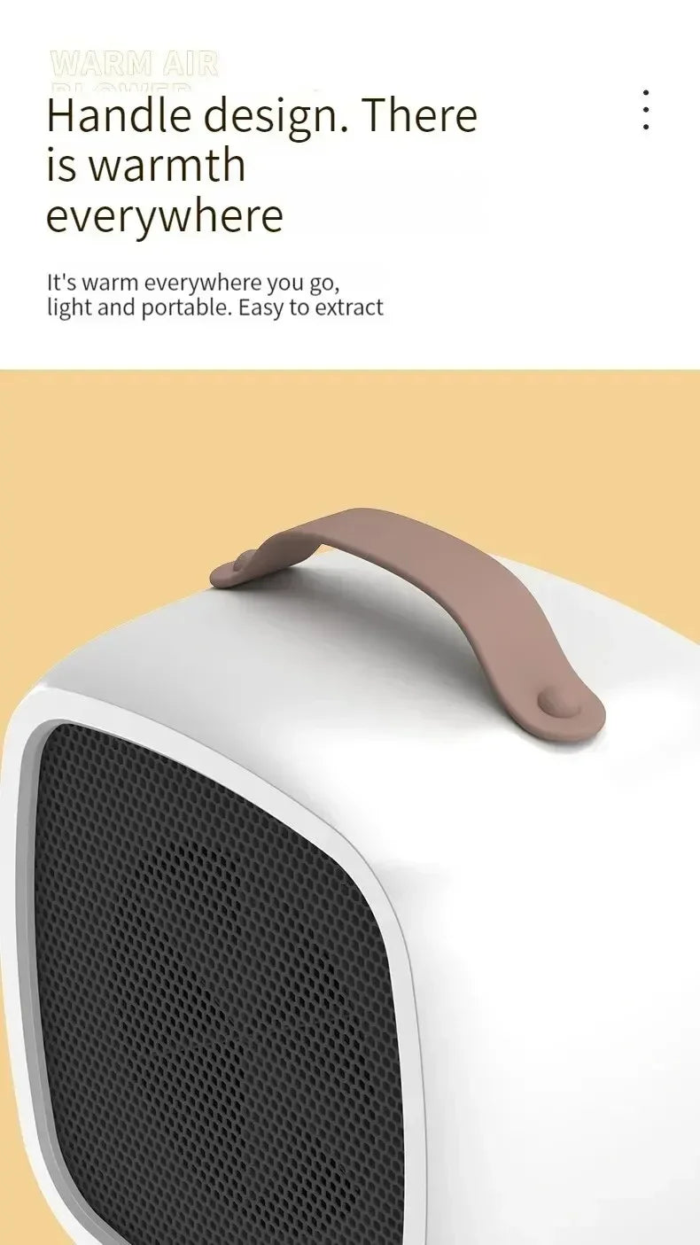 Home mini multifunctional air heater, USB silent powerful small square heater, fast heating fan, office desktop electric heater.