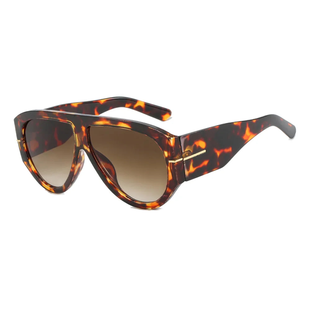 2025 Oversized Pilot Sunglasses for Women Men UV Protection Stylish Eyewear Thick Frame Unique Luxury Designer Sun Glasses Shade