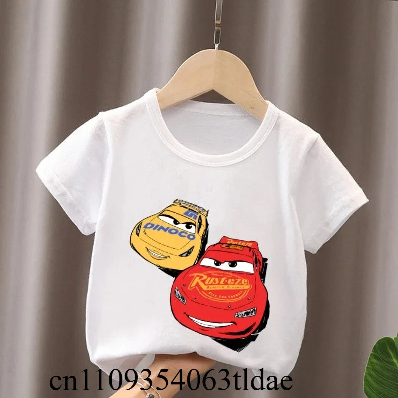 Hot Sale Car Pixar Lightning McQueen Print Cute Kids T-Shirts Girls Clothes Baby Boys Short Sleeve T Shirt Summer Children Tops