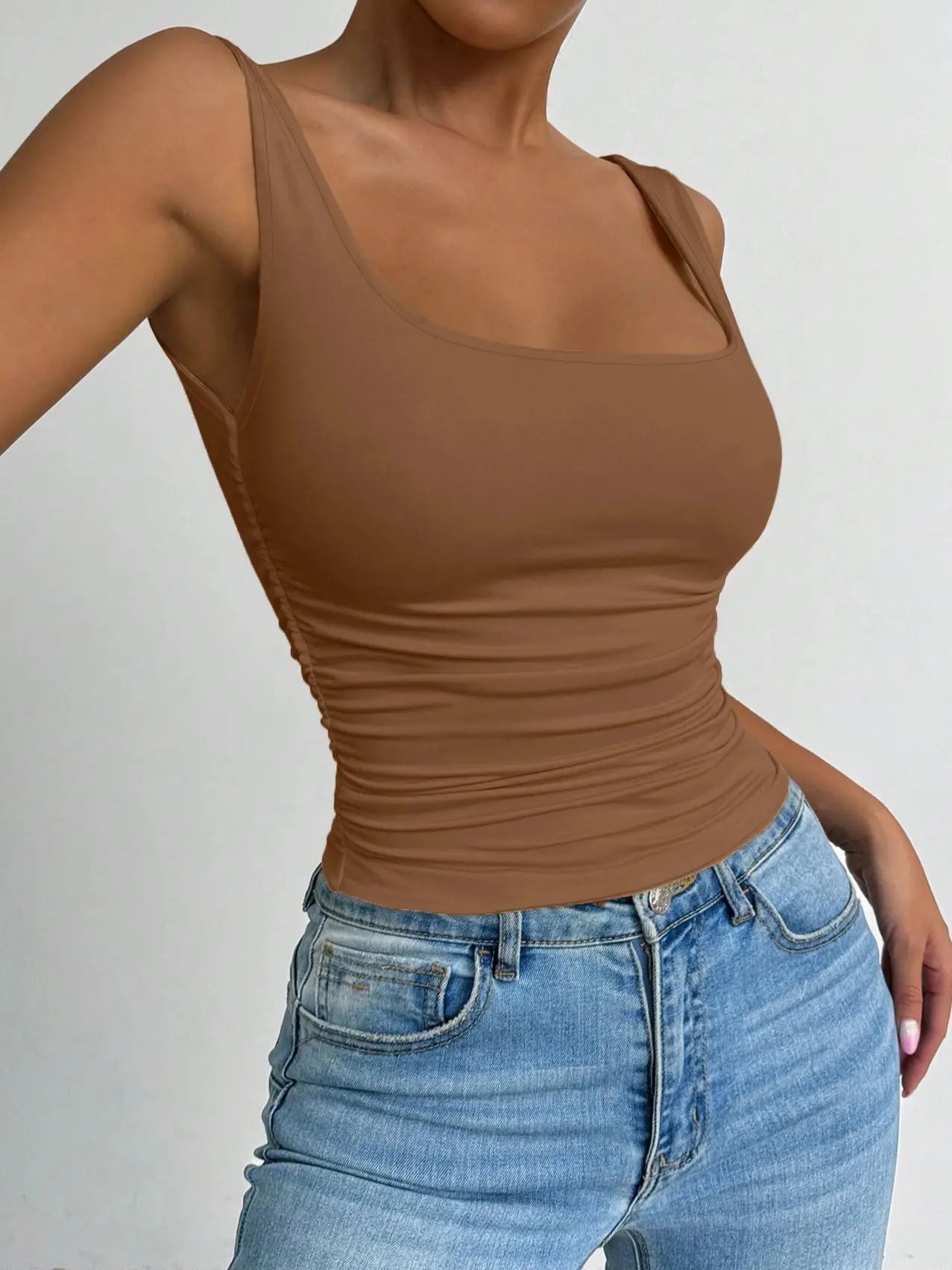 New Fashion Women's Slim Fit Versatile Solid Color Vest