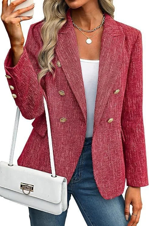 2026 Women's New Fashion Trend Temperament Basic Slim Slim Versatile Suit Solid Color Simple Office Commuter Suit Women's Suit