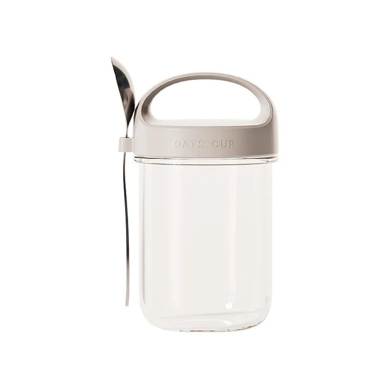 Overnight Oatmeal Cup Portable Breakfast Yogurt Storage with Covered Spoon Takeaway Sealed Salad Milk Milkshake Oatmeal Bottle