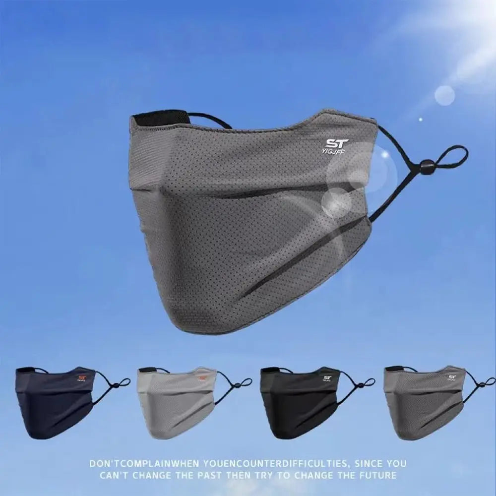 Breathable Ice Silk Face Cover UV Face Shield Washable Reusable Sun Protection Face Mask for Motorcycle Running Riding Exercise