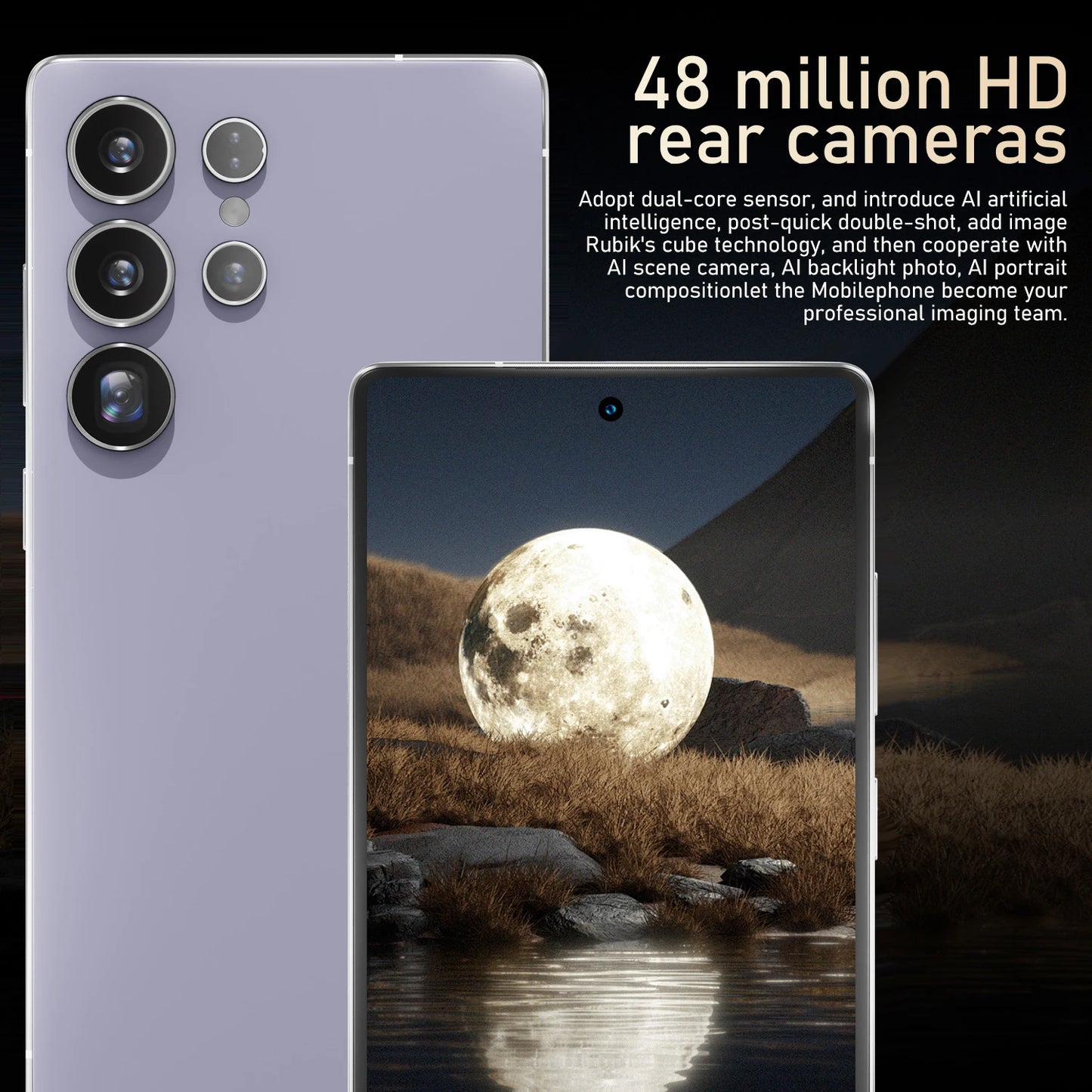 Global Vision S25 Pro Smartphone Android 12 8GB RAM 512GB ROM 6.8 Inch Phone 1920x1080HD 24MP+48MP 4G 5G Network Mobile Phones