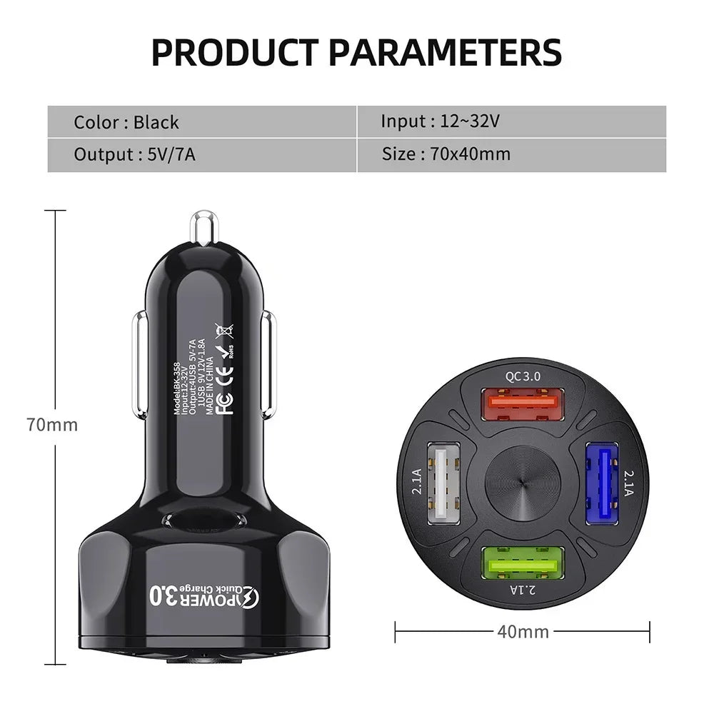 High Quality 3.1A Dual USB Car Charger 2 Port LCD Display Voltmeter 12-24V Cigarette Lighter Socket Car Charger Adapter