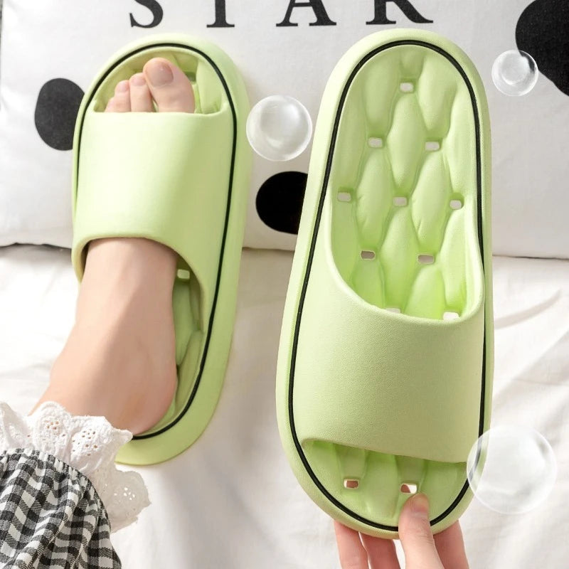 Summer Women Leaking Quick-Drying Shower EVA Slippers Men Breathable Water Leakage Flip Flops Light Waterleaky Swimming Sandals
