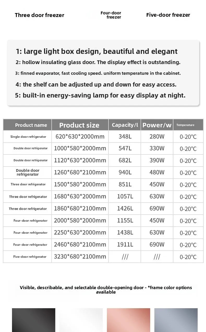 Beverage commercial freezer refrigeration display large capacity fresh-keeping vertical supermarket beer freezer