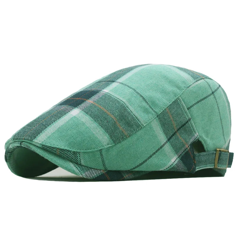 New Classic Plaid Beret Women Retro Art Leisure Hat for Men Spring Summer Breathable Baseball Cap Casual Suncap Outside Female
