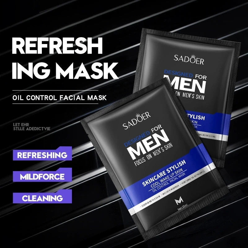 SADOER Men's Skin Care Sets Moisturizing Face Cream Facial Mask Lip Balm Sunscreen Facial Cleanser Eye Cream Men Skin Care Kit