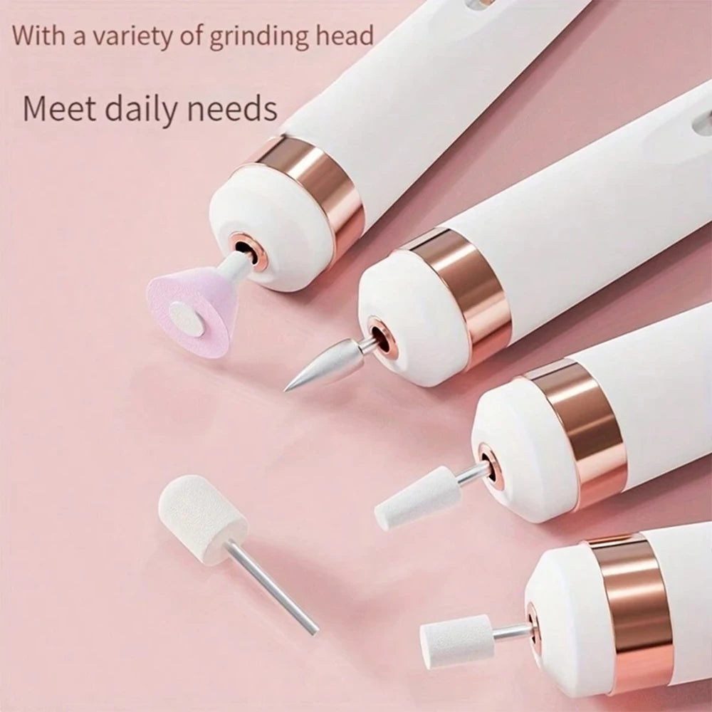 LULAA Electric Nail Drill Kit Rechargeable Cordless Manicure Kit Portable Nail Grinding Polisher for Trim Nails Exfoliating