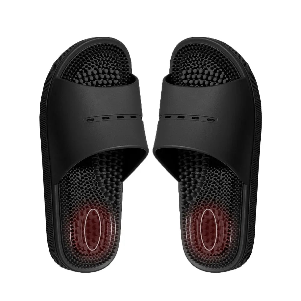 Casual Solid Color Massage Slippers PVC Non-slip Foot Acupressure Slippers Couple Slippers for Women Men