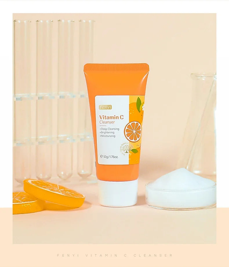 Japanese Cherry Blossom or Vitamin C Facial Cleanser Skin Cleansing Moisturizing  Blackhead Remove Skincare Face Wash Foam Face