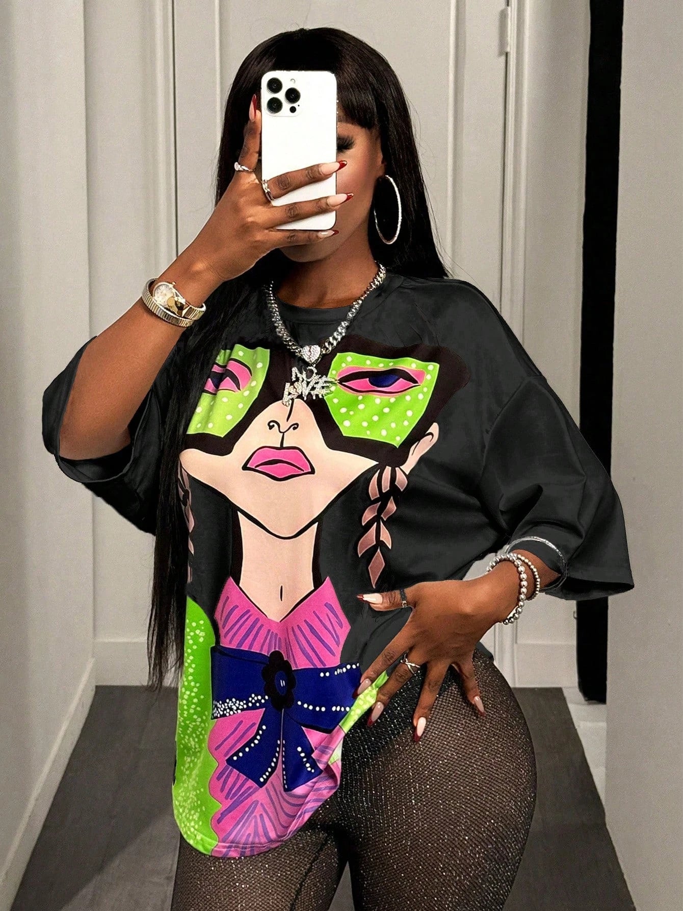 BamGleam Oversized T-shirt Loose Casual Hip-Hop Style Graphic Printed Women T-Shirt Summer Fashion Y2k Ladies Clothes Female Tee