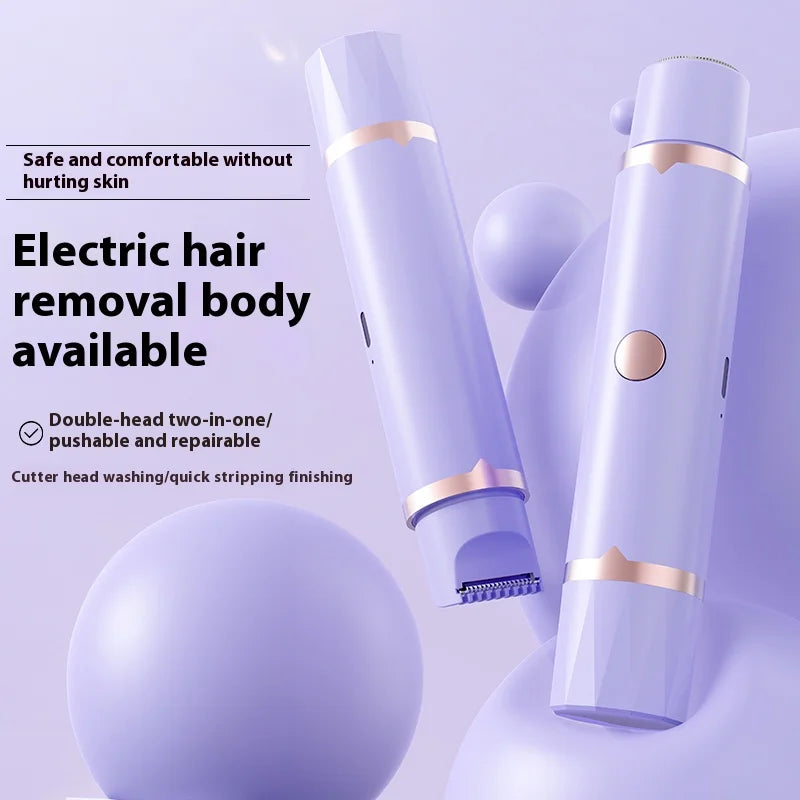 Double-head New Generation Body Hair Trimmer For Face Body Intimate Areas Removable Cutter Head Assembly For Easy Cleaning