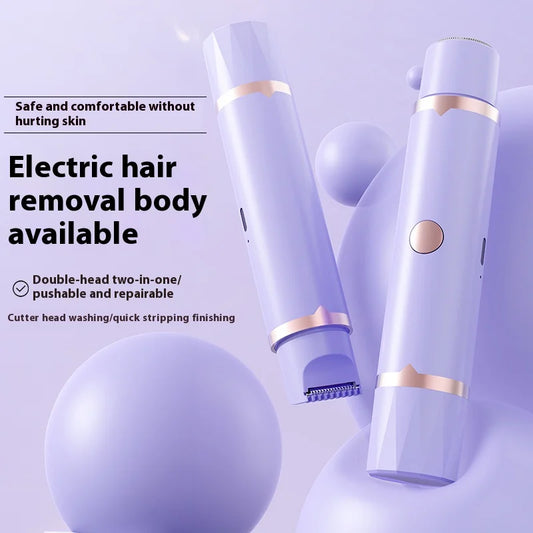 Double-head New Generation Body Hair Trimmer For Face Body Intimate Areas Removable Cutter Head Assembly For Easy Cleaning