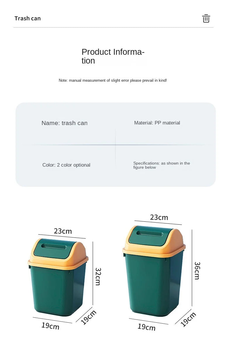 Trash can household bathroom toilet kitchen living room with cover bedroom large capacity shaking cover storage bucket
