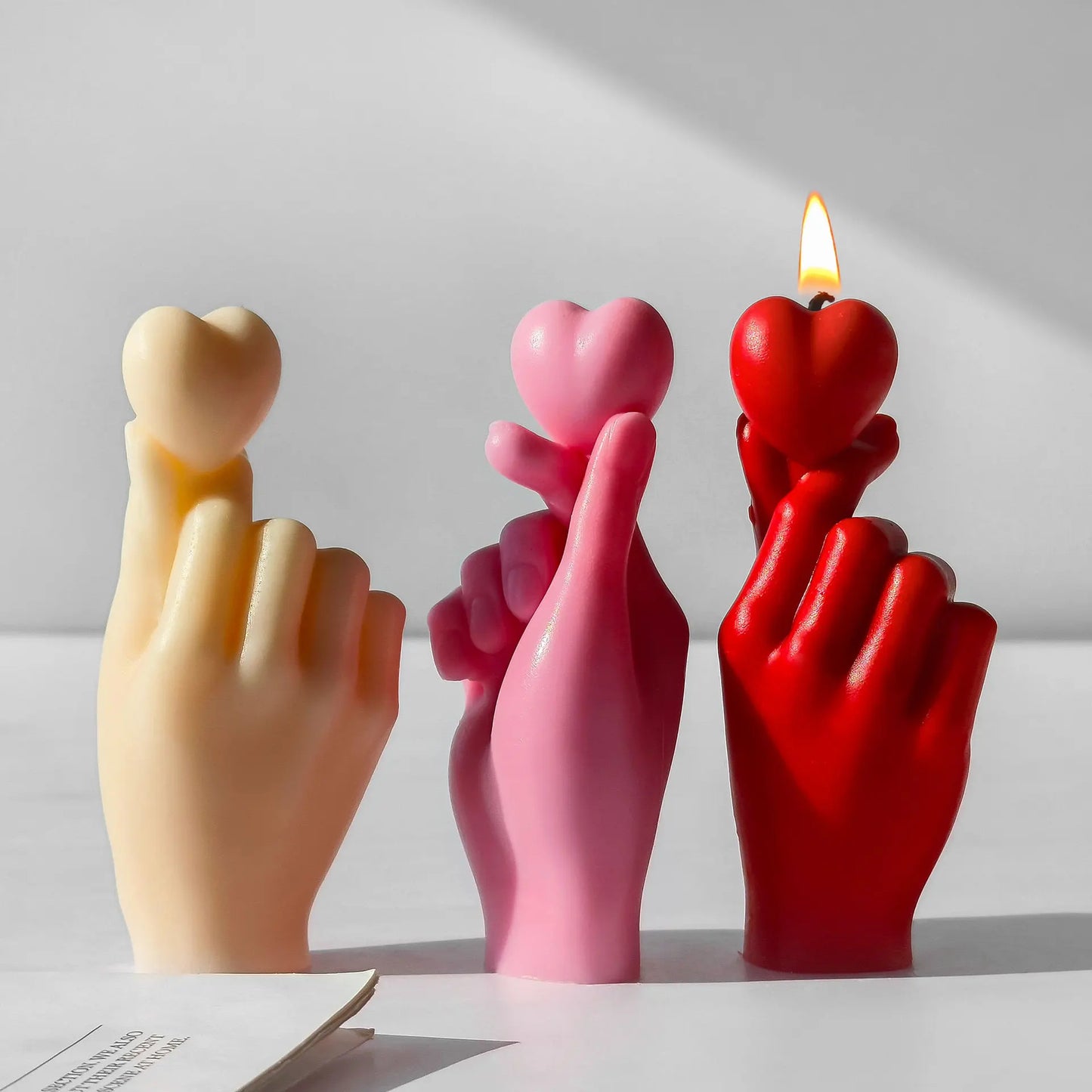 DIY Valentine's Day Finger Heart Gesture Silicone Mold Handmade Aroma Candle Plaster Resin Mould Soap Candle Making Supplies