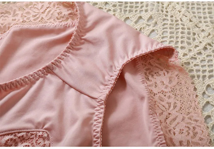 Plus Size Women Panties Sexy Lace Comfortable High Waist Milk Silk Panties for Women Underwear Ladies Briefs of Large Size XXXL