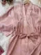 Silk Satin Women Nightgown Set Sleeveless Sling Dress & Long Sleeves Waist Belt Robe 2 Pieces Female Sleepwear Autumn Nightwear