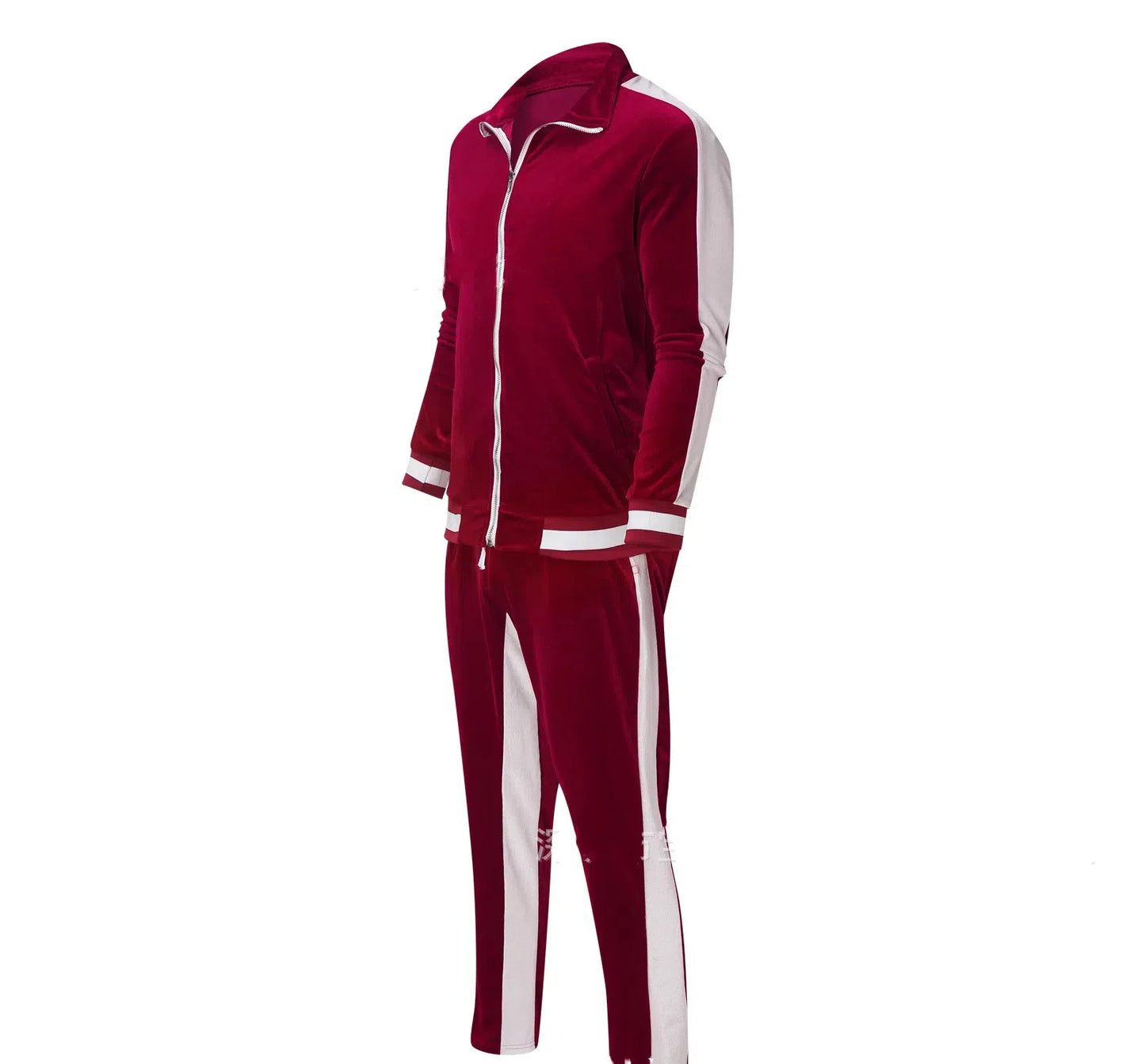 Men's Fall Winter Casual Wear 4-Season Sportswear Gold Velvet Suit Jacket Long Pants Fashion Thermal Outdoor Streetwear Clothing