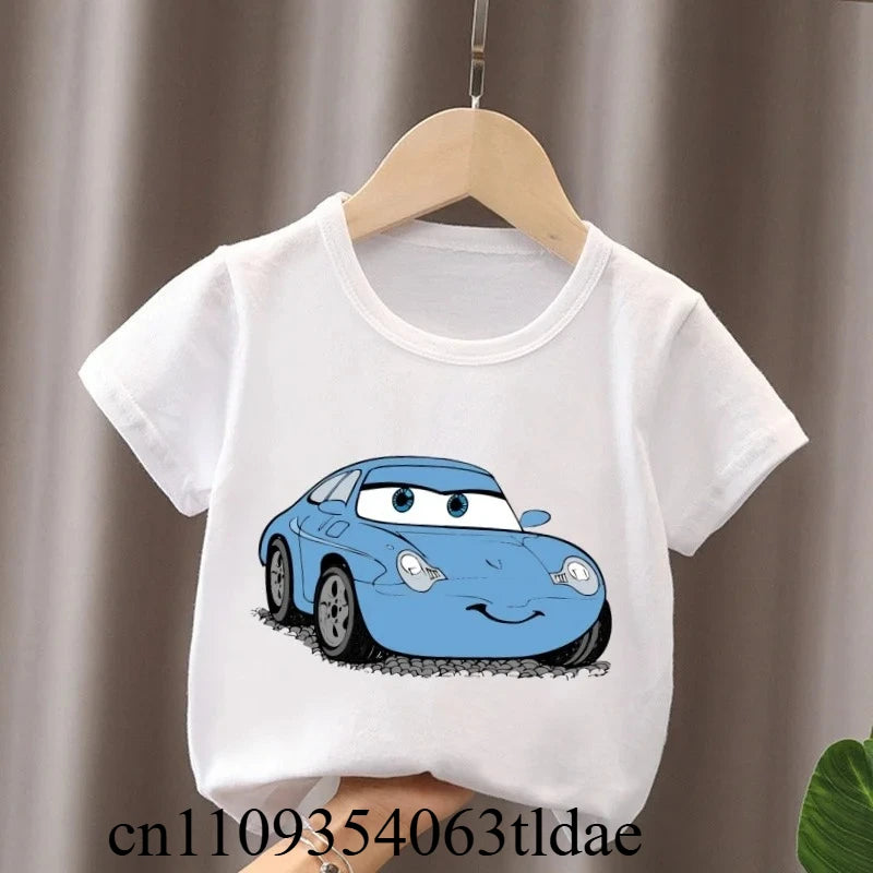 Hot Sale Car Pixar Lightning McQueen Print Cute Kids T-Shirts Girls Clothes Baby Boys Short Sleeve T Shirt Summer Children Tops
