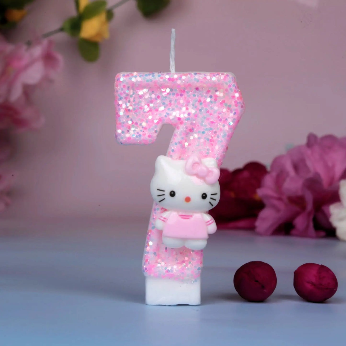 Kawaii Sanrio Hello Kitty 0-9 Digital Candles Creative Cartoon Pattern Party Decoration Supplies Birthday Cake Accessories Gift