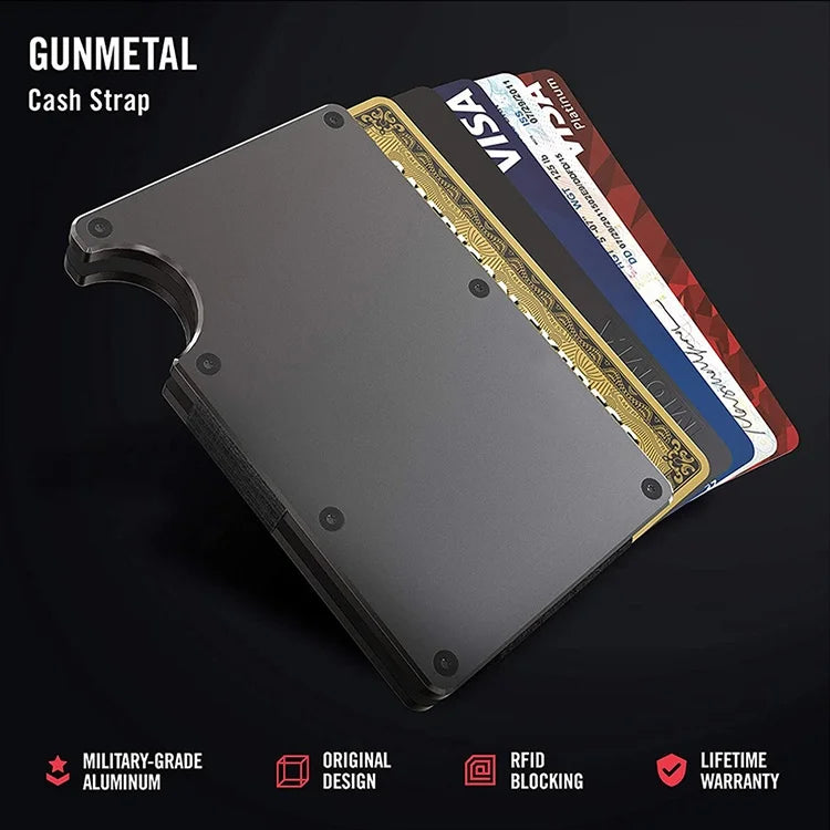 Minimalist Wallet for Men & Women - Slim RFID Wallet, Scratch Resistant, Credit Card Holder & Money Clip, Easily Removable Money