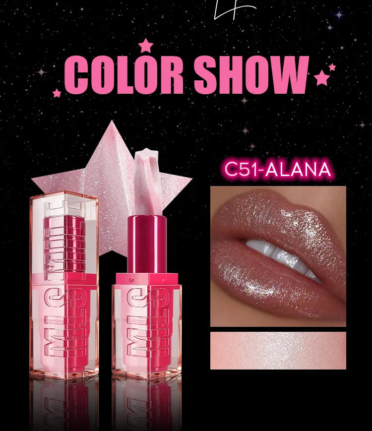 Spiral Star Lipstick Moisturizing Waterproof Matte Glitter Marble Non Stick Long Lasting Lip Gloss Pearlescent Shine