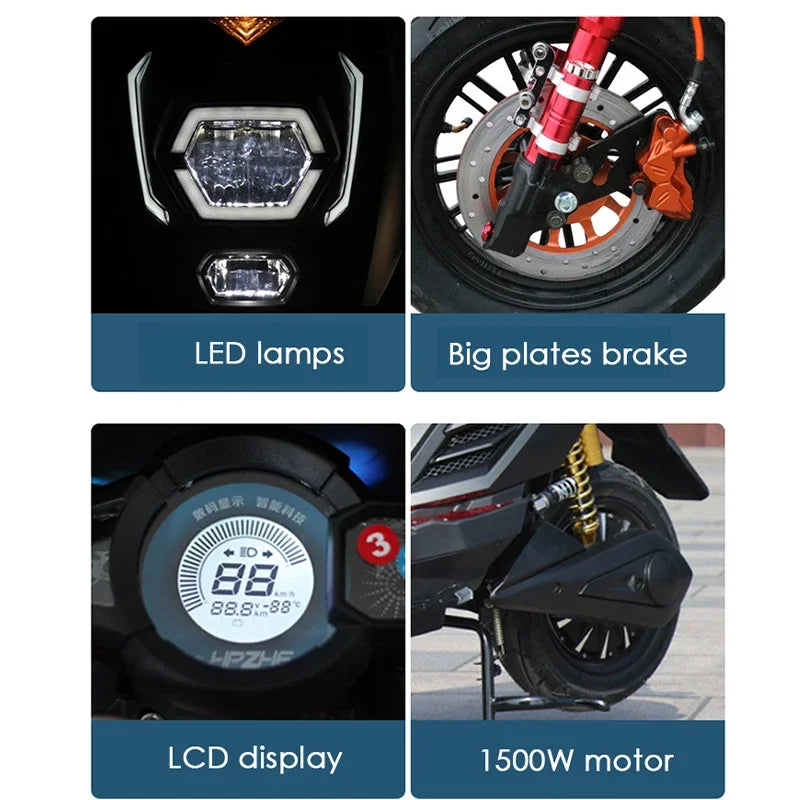 Customized Electric Motorcycle 3000W New Design Electric Streetbikes Scooter 60km/h Electric Supermoto Moped